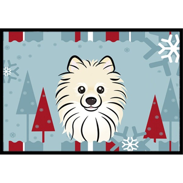 Carolines Treasures Winter Holiday Pomeranian Indoor and Outdoor Mat- 18 x 27 in. BB1703MAT - main
